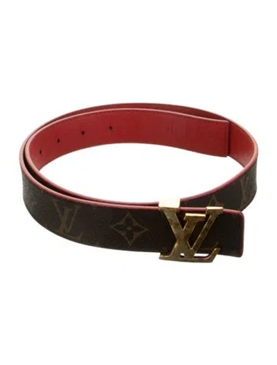 Pre-owned Louis Vuitton 2018 Lv Monogram Belt In Brown