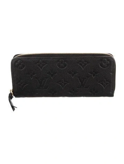 Pre-owned Louis Vuitton 2018 Lv Monogram Clemence Wallet In Black