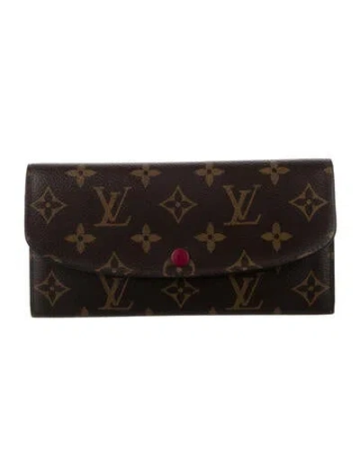 Pre-owned Louis Vuitton 2018 Lv Monogram Emilie Wallet In Brown