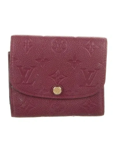 Pre-owned Louis Vuitton 2018 Lv Monogram Emilie Wallet In Burgundy