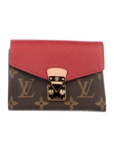 Pre-owned Louis Vuitton 2018 Lv Monogram Pallas Compact Wallet In Brown