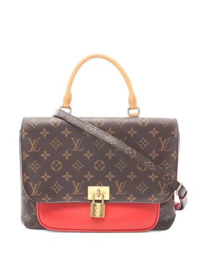 Pre-owned Louis Vuitton 2018 Marignan Monogram Padlock Handbag In Red