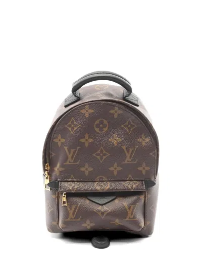 Pre-owned Louis Vuitton 2018 Mini Palm Springs Monogram Backpack In Brown
