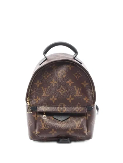 Pre-owned Louis Vuitton 2018 Mini Palm Springs Monogram Leather Backpack In Brown