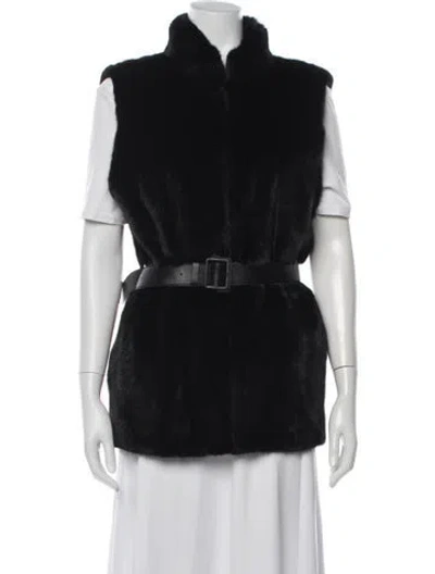 Pre-owned Louis Vuitton 2018 Mink Faux Fur Jacket In Black