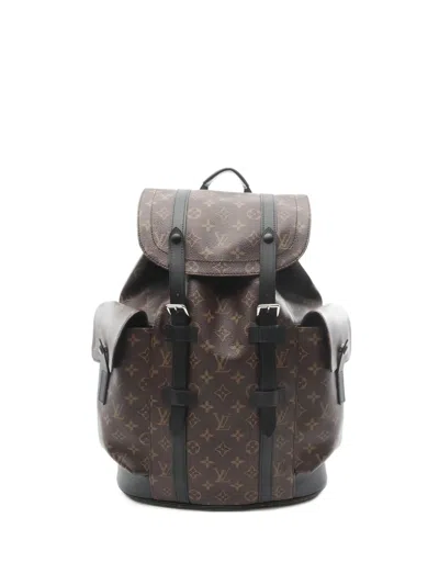 Pre-owned Louis Vuitton 2018 Mm Christopher Monogram Canvas Backpack In Brown