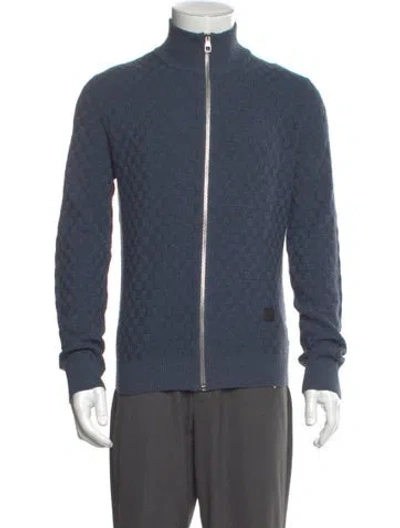 Pre-owned Louis Vuitton 2018 Mock Neck Cardigan In Blue