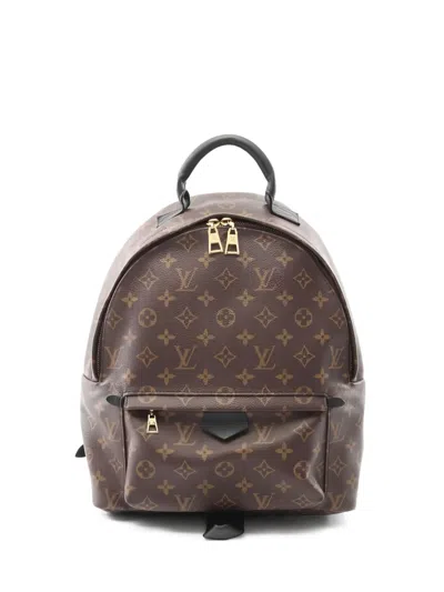 Pre-owned Louis Vuitton 2018 Monogram Canvas Palm Springs Mm Backpack In Brown