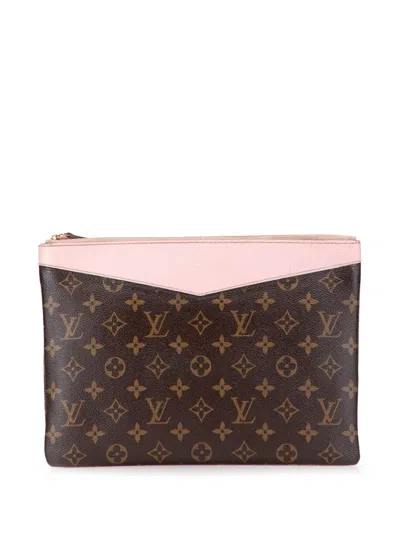 Pre-owned Louis Vuitton 2018 Monogram Daily Pouch Clutch Bag In Brown