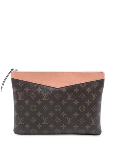 Pre-owned Louis Vuitton 2018 Monogram Daily Pouch Clutch Bag In Brown