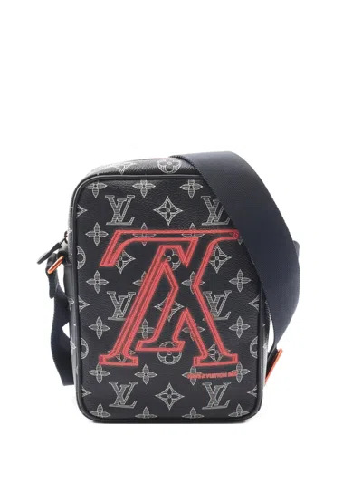 Pre-owned Louis Vuitton 2018 Monogram Danube Pm Messenger Bag In Blue