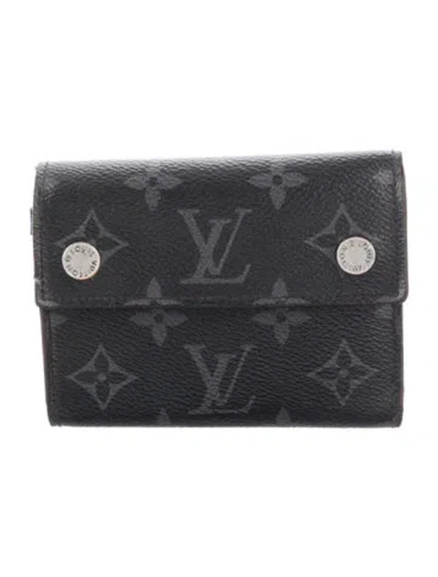 Pre-owned Louis Vuitton 2018 Monogram Eclipse Bifold Wallet In Black