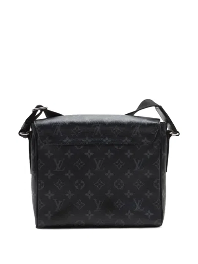 Pre-owned Louis Vuitton 2018 Monogram Eclipse District Pm Crossbody Bag In Black