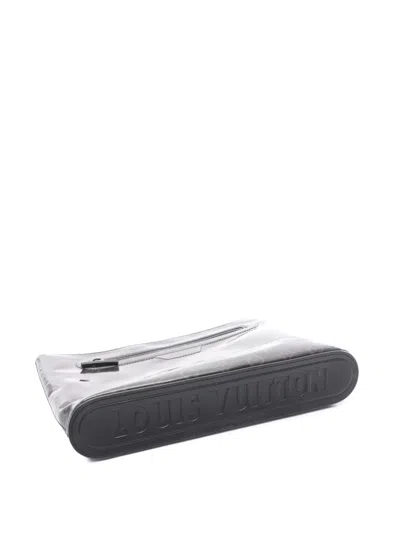 Pre-owned Louis Vuitton 2018 Monogram Eclipse Glaze Cosmos Pochette Clutch Bag In Black