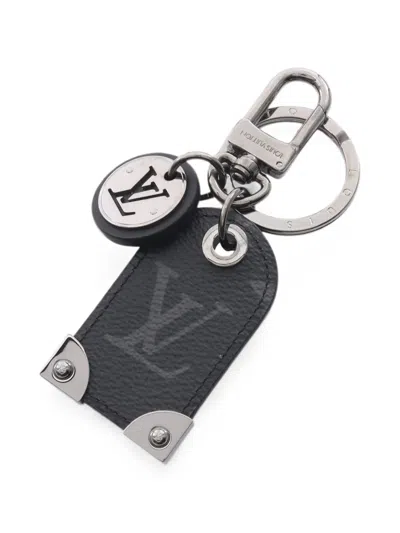 Pre-owned Louis Vuitton 2018 Monogram Eclipse Travel Tag Bag Charm In Black