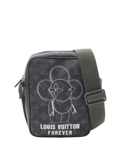 Pre-owned Louis Vuitton 2018 Monogram Eclipse Vivienne Danube Pm Crossbody Bag In Black