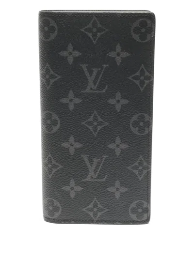 Pre-owned Louis Vuitton 2018 Monogram Eclipse Wallet In Gray