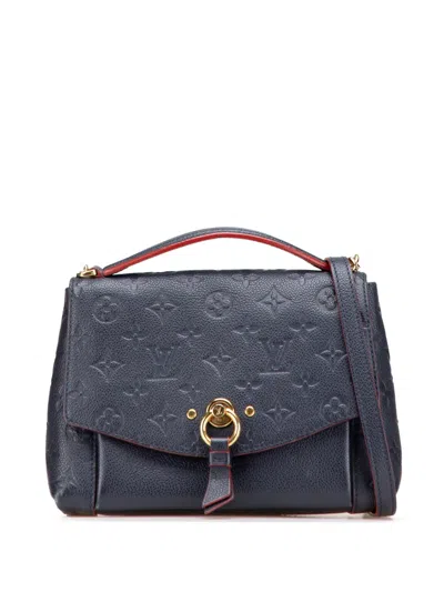 Pre-owned Louis Vuitton 2018 Monogram Empreinte Blanche Bb Satchel In Blue