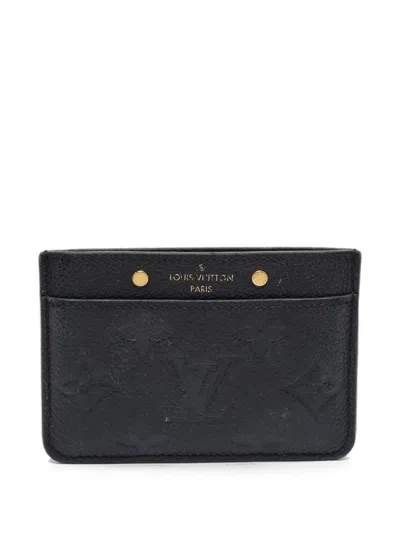 Pre-owned Louis Vuitton 2018 Monogram Empreinte Card Holder In Black