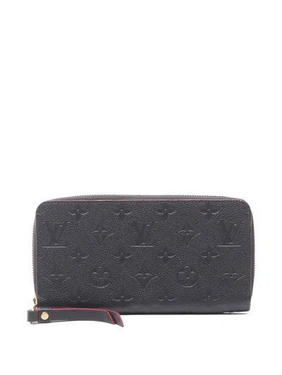 Pre-owned Louis Vuitton 2018 Monogram Empreinte Marine Rouge Zip Wallet In Blue