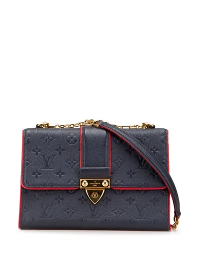 Pre-owned Louis Vuitton 2018 Monogram Empreinte Saint Sulpice Pm Shoulder Bag In Blue