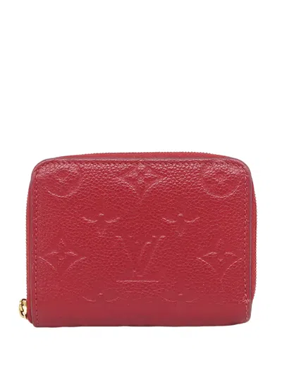 Pre-owned Louis Vuitton 2018 Monogram Empreinte Zippy Purse Coin Pouch In Red