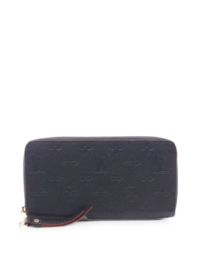 Pre-owned Louis Vuitton 2018 Monogram Empreinte Zippy Wallet In Blue