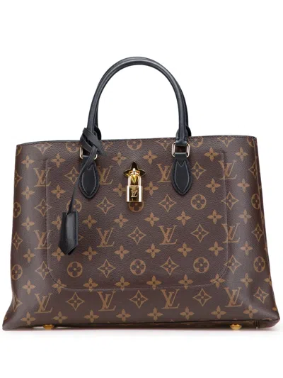 Pre-owned Louis Vuitton 2018 Monogram Flower Tote Satchel In Brown
