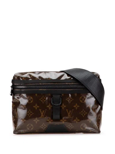 Pre-owned Louis Vuitton 2018 Monogram Glaze Messenger Pm Crossbody Bag In Brown