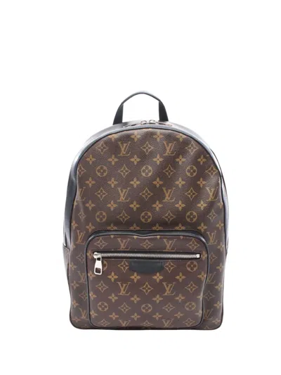 Pre-owned Louis Vuitton 2018 Monogram Macassar Josh Backpack In Black