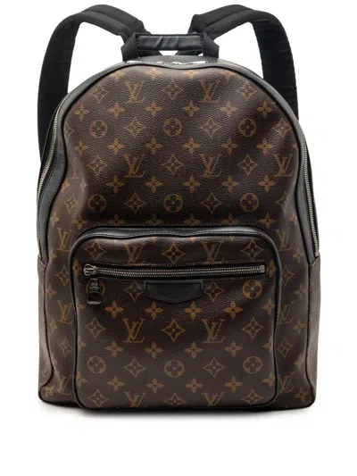 Pre-owned Louis Vuitton 2018 Monogram Macassar Josh Backpack In Brown