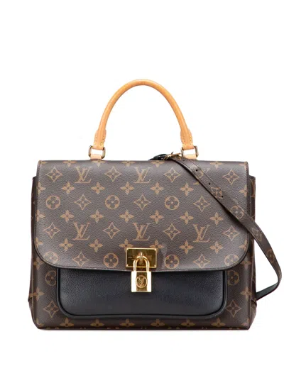 Pre-owned Louis Vuitton 2018 Monogram Marignan Satchel In Black