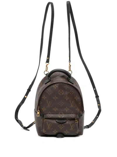 Pre-owned Louis Vuitton 2018 Monogram Mini Palm Springs Backpack In Brown