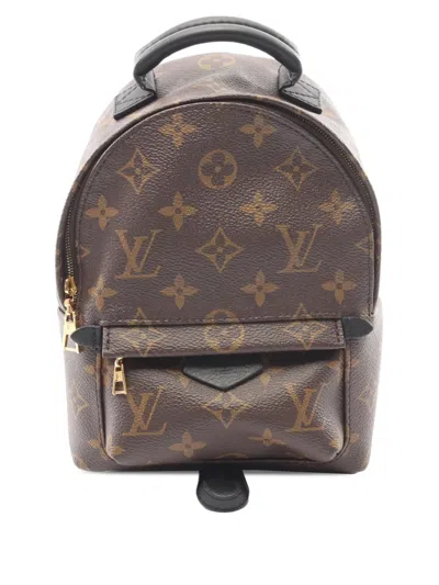 Pre-owned Louis Vuitton 2018 Monogram Mini Palm Springs Backpack In Brown