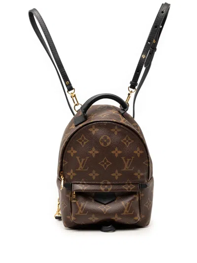 Pre-owned Louis Vuitton 2018 Monogram Mini Palm Springs Backpack In Brown