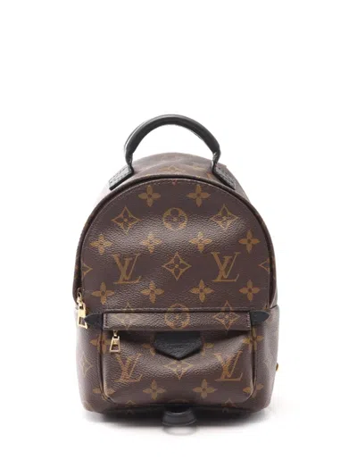 Pre-owned Louis Vuitton 2018 Monogram Mini Palm Springs Backpack In Brown