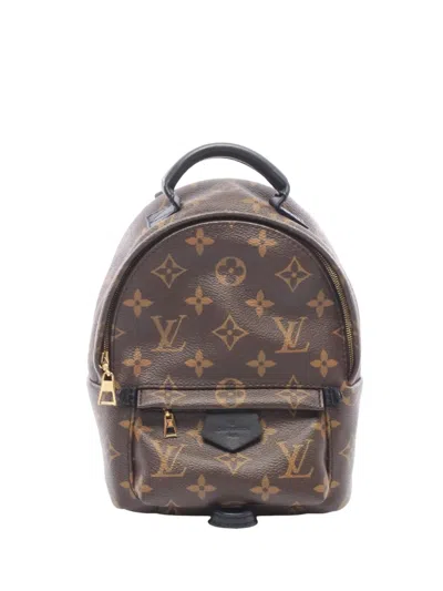 Pre-owned Louis Vuitton 2018 Monogram Mini Palm Springs Backpack In Brown