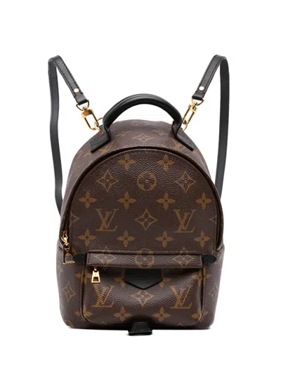 Pre-owned Louis Vuitton 2018 Monogram Mini Palm Springs Backpack In Brown
