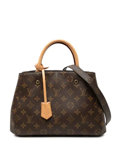 Pre-owned Louis Vuitton 2018 Monogram Montaigne Bb Satchel In Brown