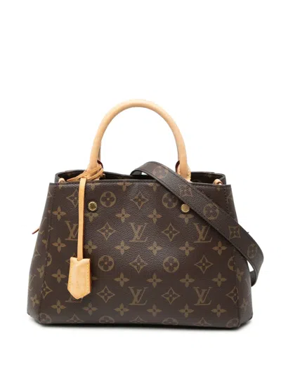Pre-owned Louis Vuitton 2018 Monogram Montaigne Bb Satchel In Brown