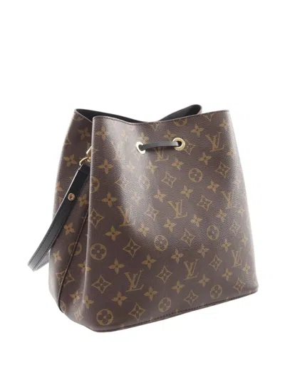 Pre-owned Louis Vuitton 2018 Monogram Neonoe Mm Bucket Bag In Black