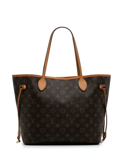 Pre-owned Louis Vuitton 2018 Monogram Neverfull Mm Tote Bag In Brown