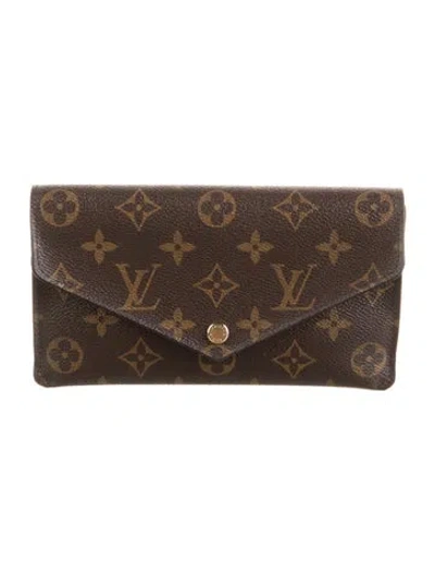 Pre-owned Louis Vuitton 2018 Monogram Pattern Jeanne Wallet In Brown