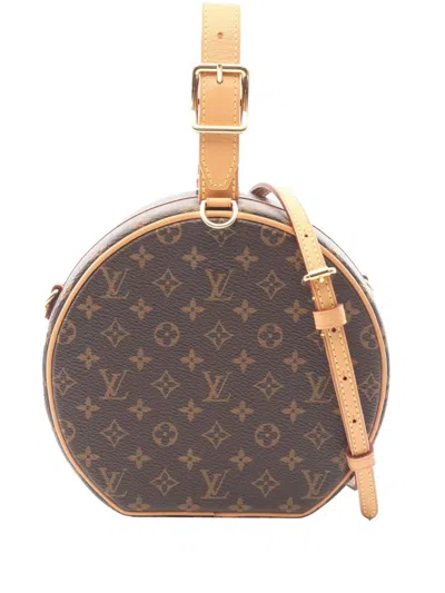Pre-owned Louis Vuitton 2018 Monogram Petite Boite Chapeau Satchel In Brown