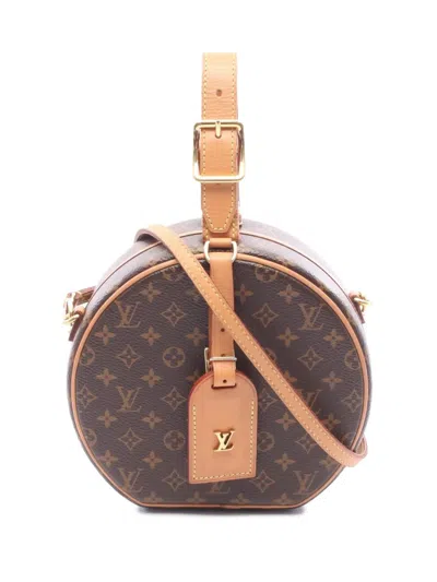 Pre-owned Louis Vuitton 2018 Monogram Petite Boite Chapeau Satchel In Brown