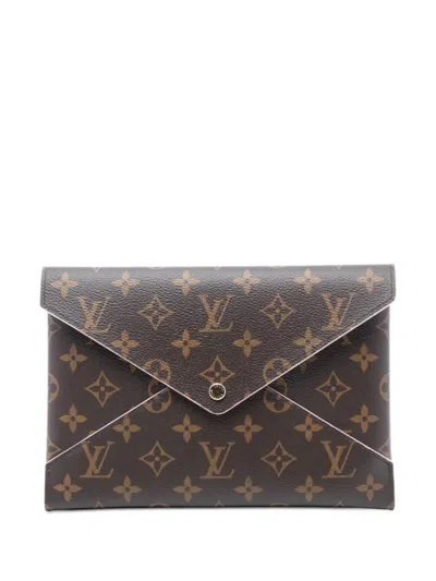 Pre-owned Louis Vuitton 2018 Monogram Pochette Kirigami Set Clutch Bag In Brown