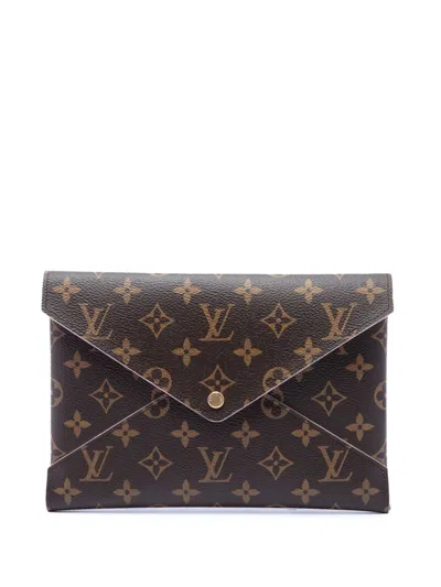 Pre-owned Louis Vuitton 2018 Monogram Pochette Kirigami Set Clutch Bag In Brown