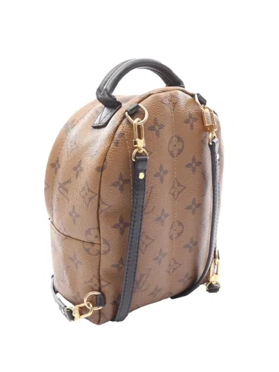 Pre-owned Louis Vuitton 2018 Monogram Reverse Mini Palm Springs Backpack In Brown