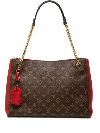Pre-owned Louis Vuitton 2018 Monogram Surene Mm Tote Bag In Brown