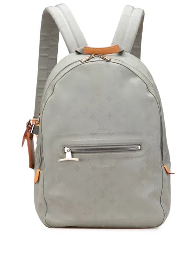 Pre-owned Louis Vuitton 2018 Monogram Titanium Pm Backpack In Gray